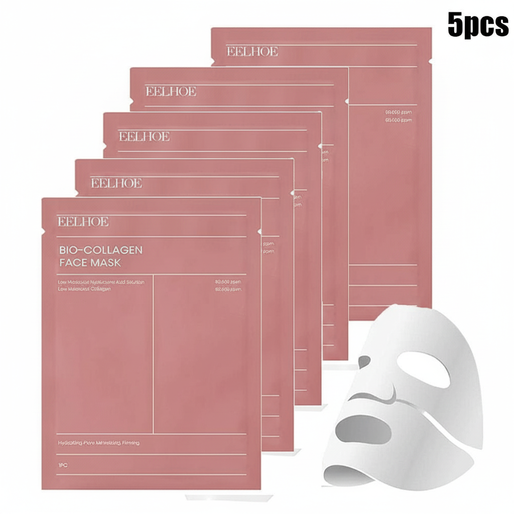 1/5/10PCs Bio Collagen Face Mask Shrink Pores Deep Hydrating Overnight Mask Moisturizing Refreshing Brightening Face Skin Care