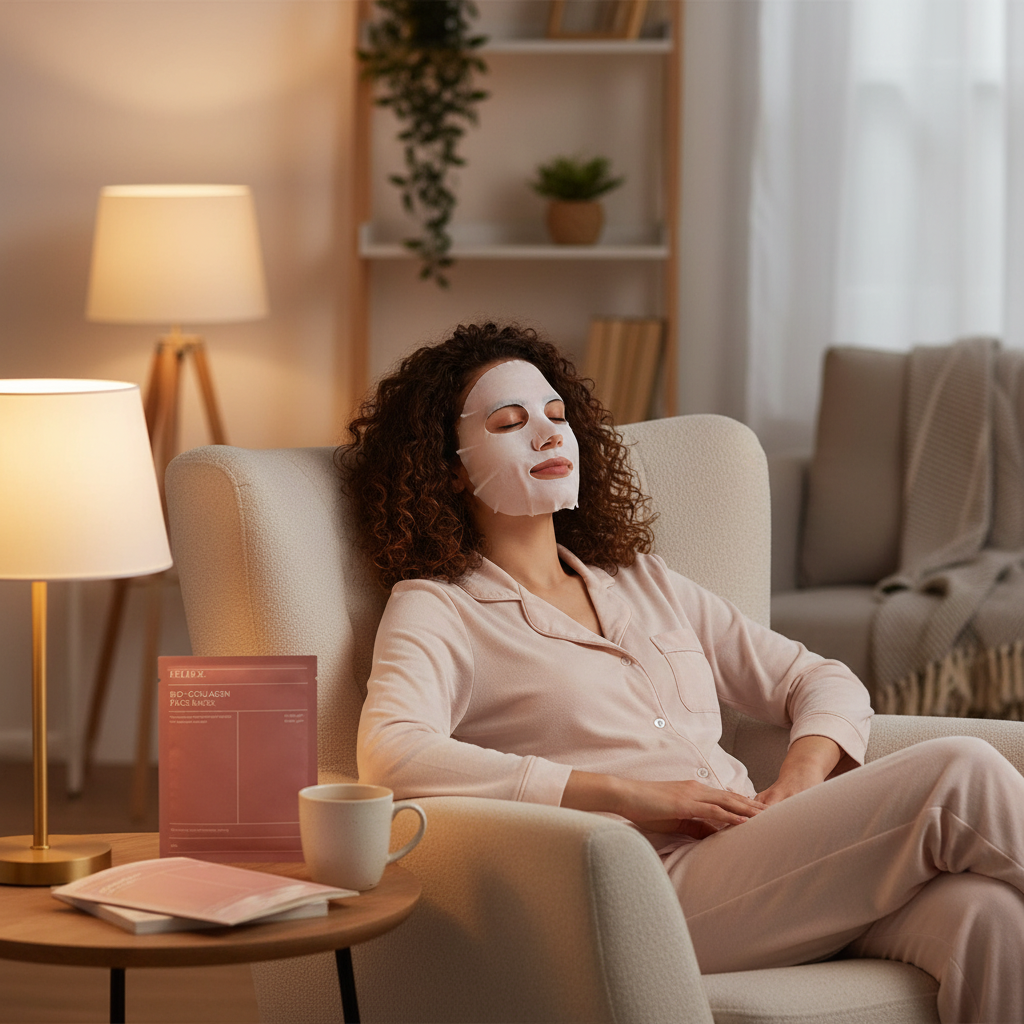 1/5/10PCs Bio Collagen Face Mask Shrink Pores Deep Hydrating Overnight Mask Moisturizing Refreshing Brightening Face Skin Care